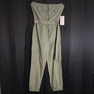 Green Strapless Jumpsuit